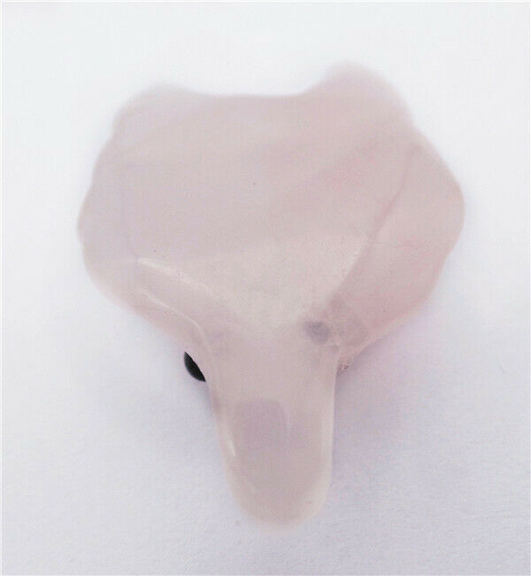 38x25x11mm Natural Rose Quartz Carved Fox Head Statue Healing Decoration HH8118