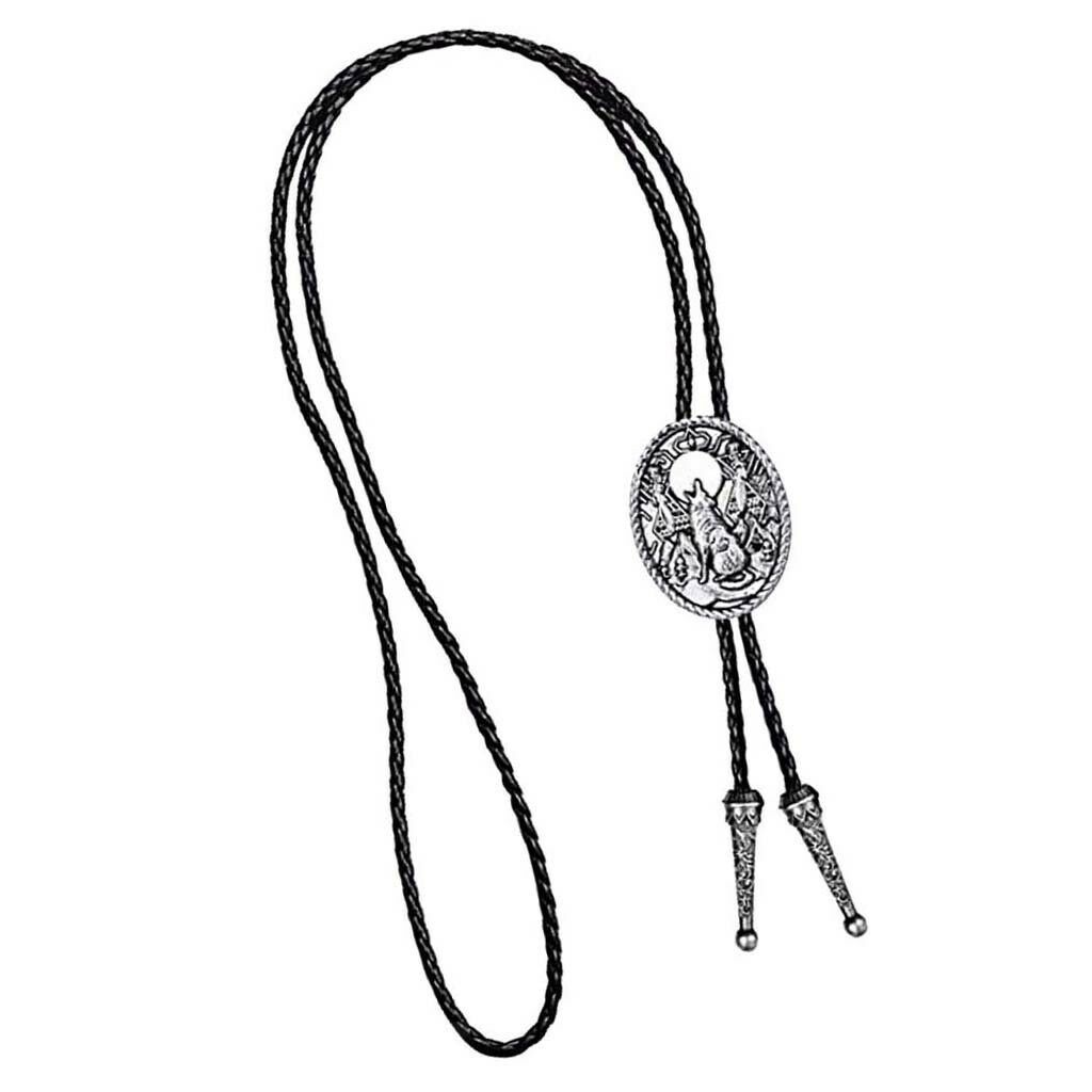 Howling Wolf   Western Cowboy Bolo Ties Rodeo Bootlace Tie Dance Necktie