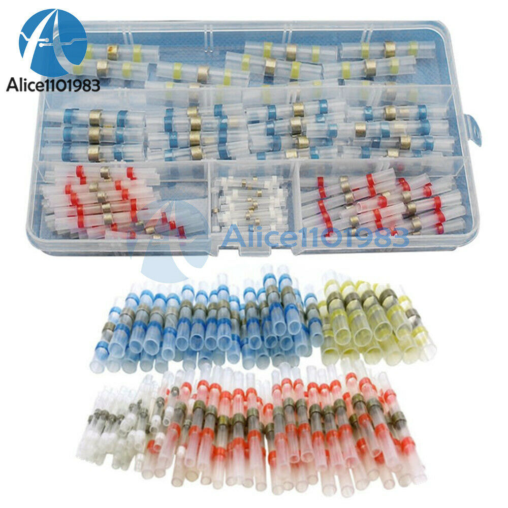 100PCS 4 Kinds Waterproof Solder Sleeve Heat Shrink Tube Terminal Connector Box