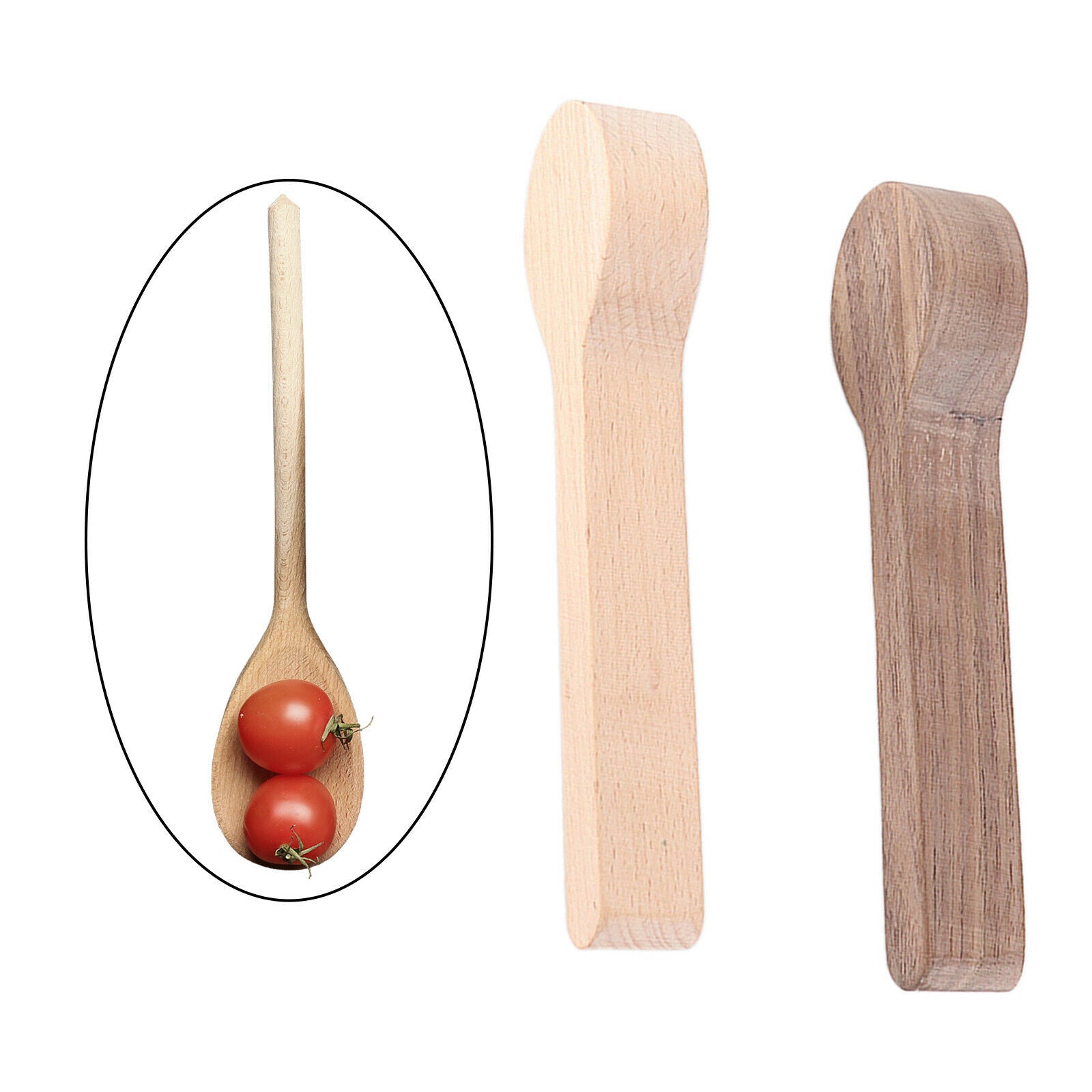 2 Pieces DIY Wood Spoon Mold Funny Sculpture Creative Material for Kids