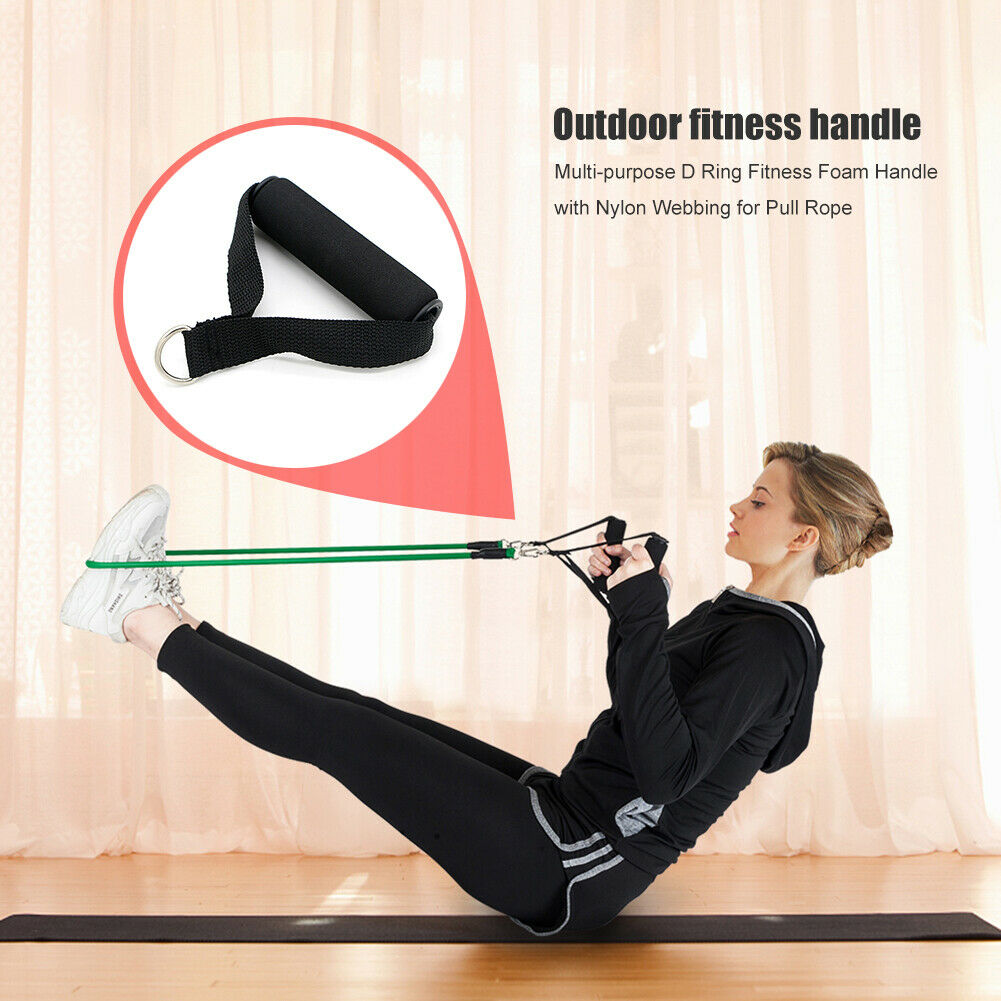 Multi-purpose D Ring Fitness Foam Handle with Nylon Webbing for Pull Rope @