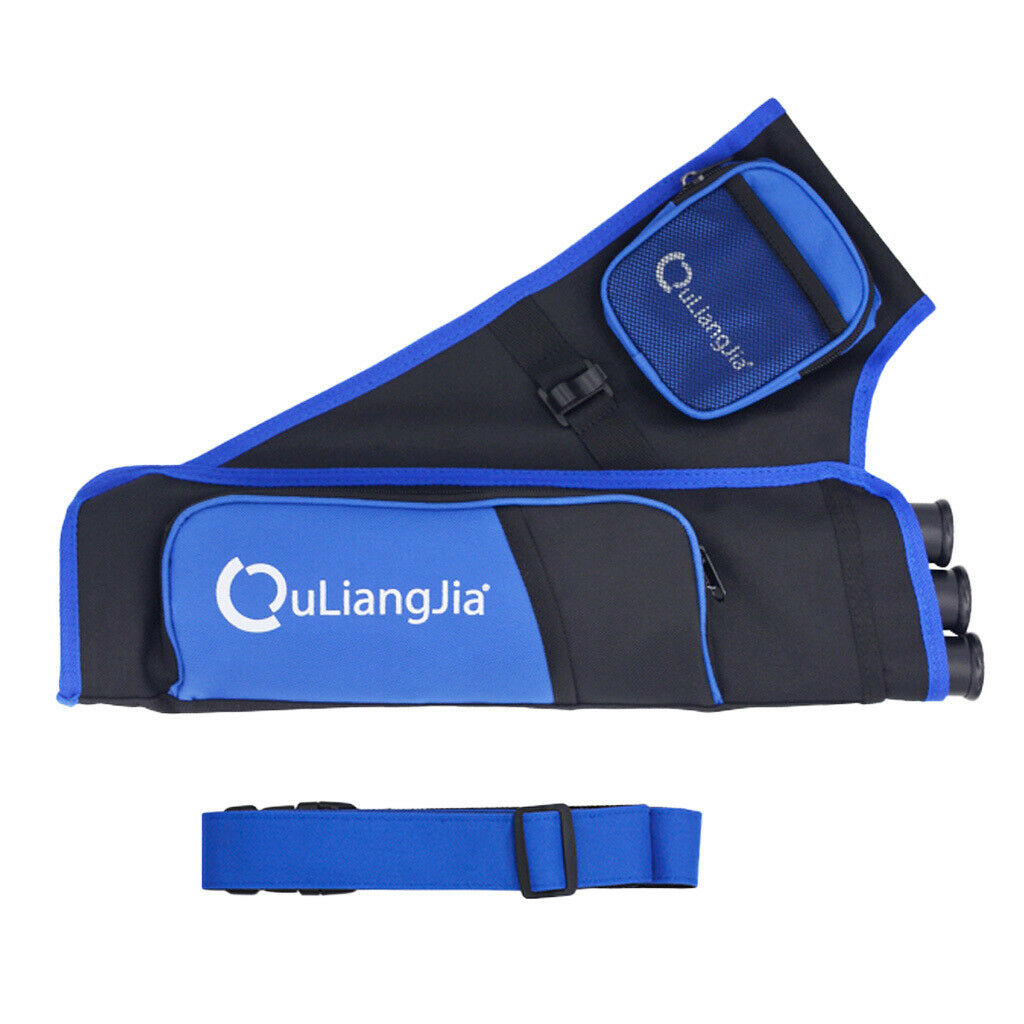 3 Tubes Quiver Arrow Holder Bag with Adjustable Belt Blue & 2pcs Wax Tube