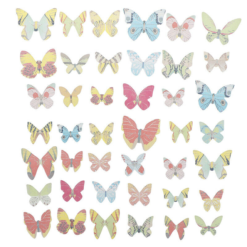 42pcs Mixed Butterfly Edible Glutinous Wafer Rice Paper Cake Cupcake Topp.l8