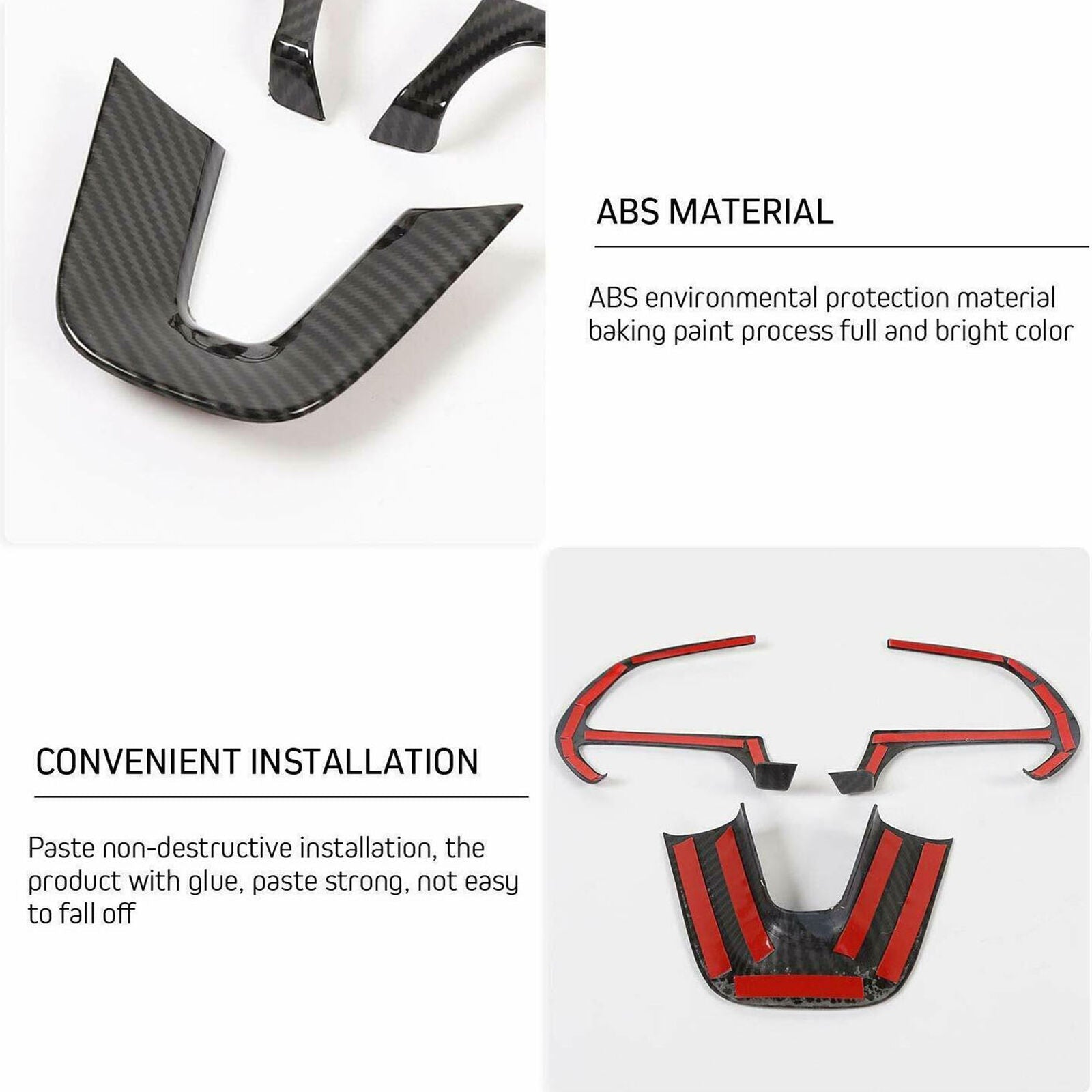 Carbon Fiber Steering Wheel Cover Trim for Dodge Challenger Charger 2015-2020