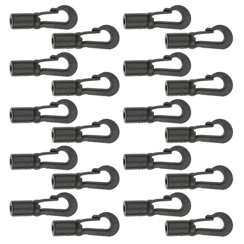 20Pcs Elastic Bungee / Shock Cord End Hooks for Kayak Canoe Boat Marine Rope