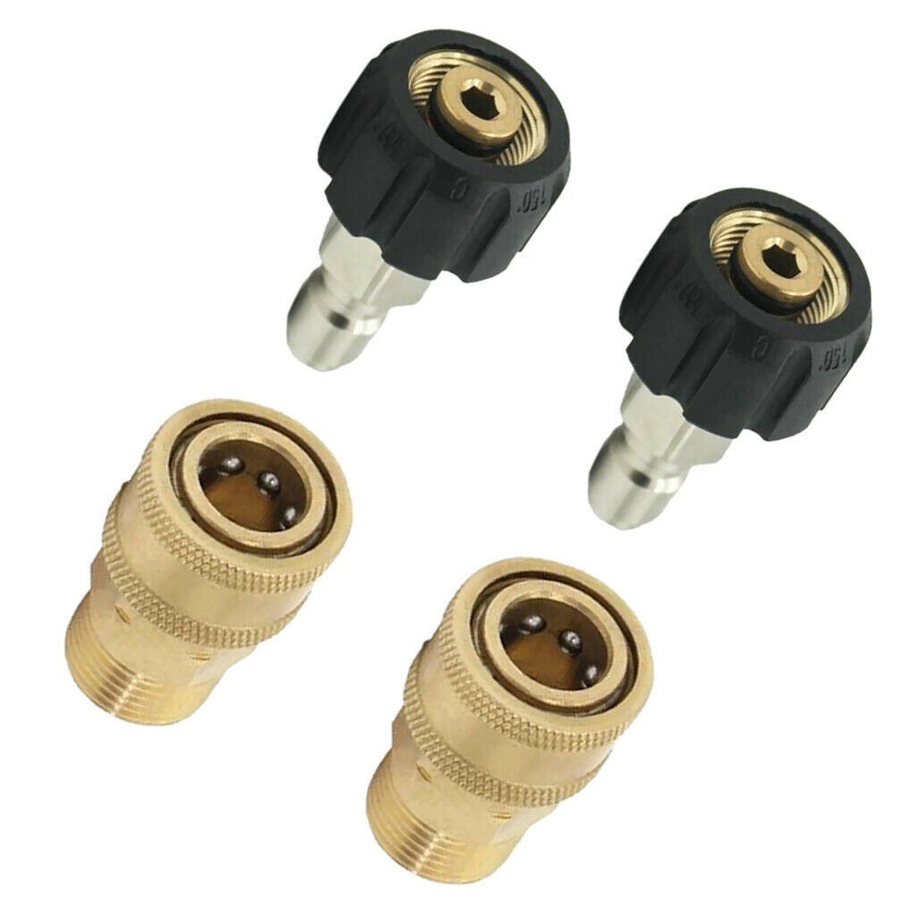 2 Set Quick Release Connector Female M22/14 to 1/4 Male Pressure Washer Adapter