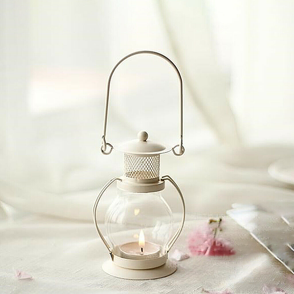 Retro Candlestick Kerosene Lamp Glass Candle Holder for Indoor Decorative