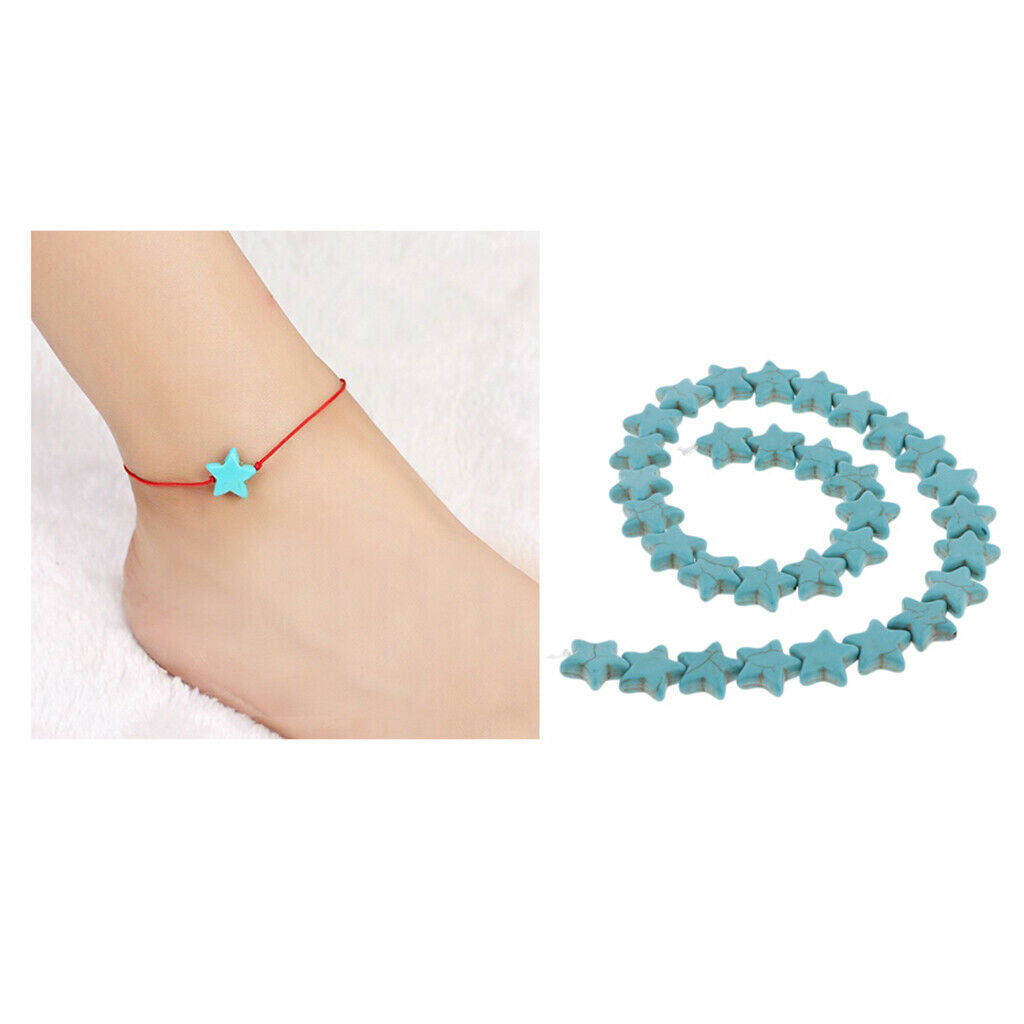 30Pcs Turquoise Spacer Beads Pendants Bracelet Jewelry Crafts Supplies Blue