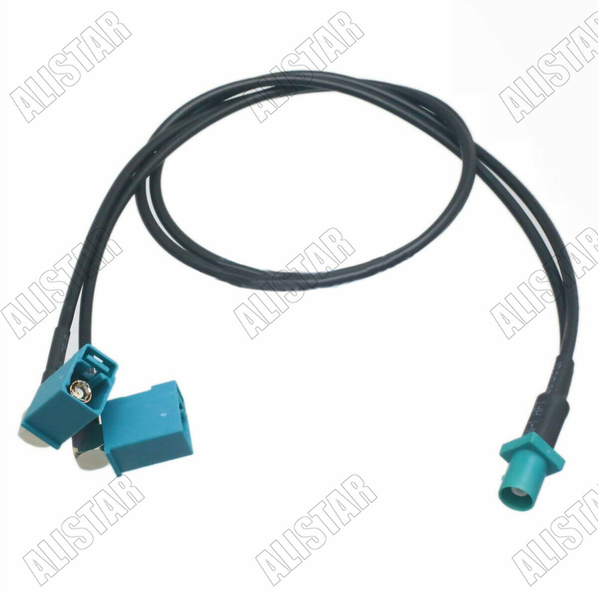 Fakra Z Male Plug to 2x SMB Female RA Y Type Pigtail Combined Cable RG174 12"