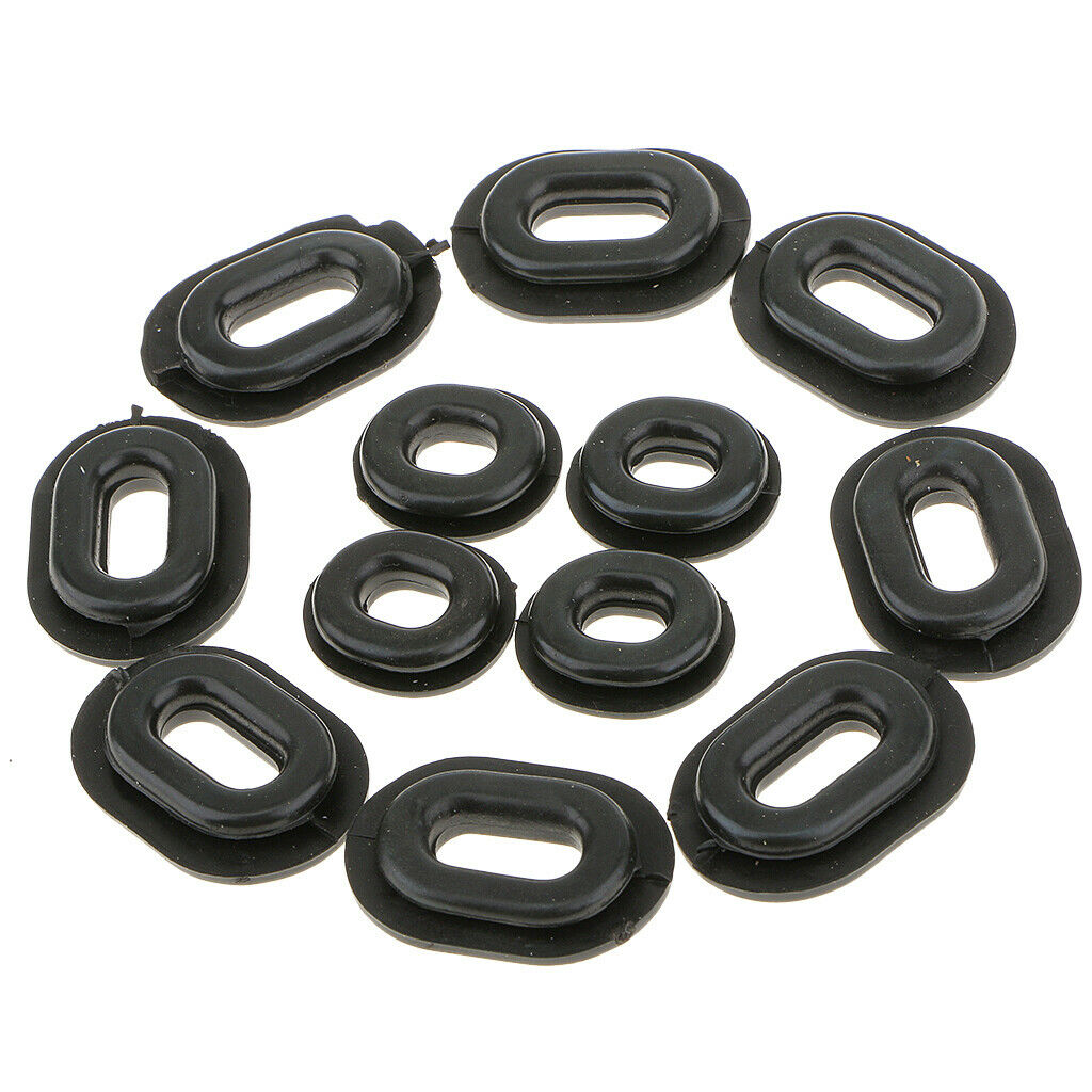 72 Pcs Black Rubber Side Cover Grommets For Motorcycle Car Auto CG125