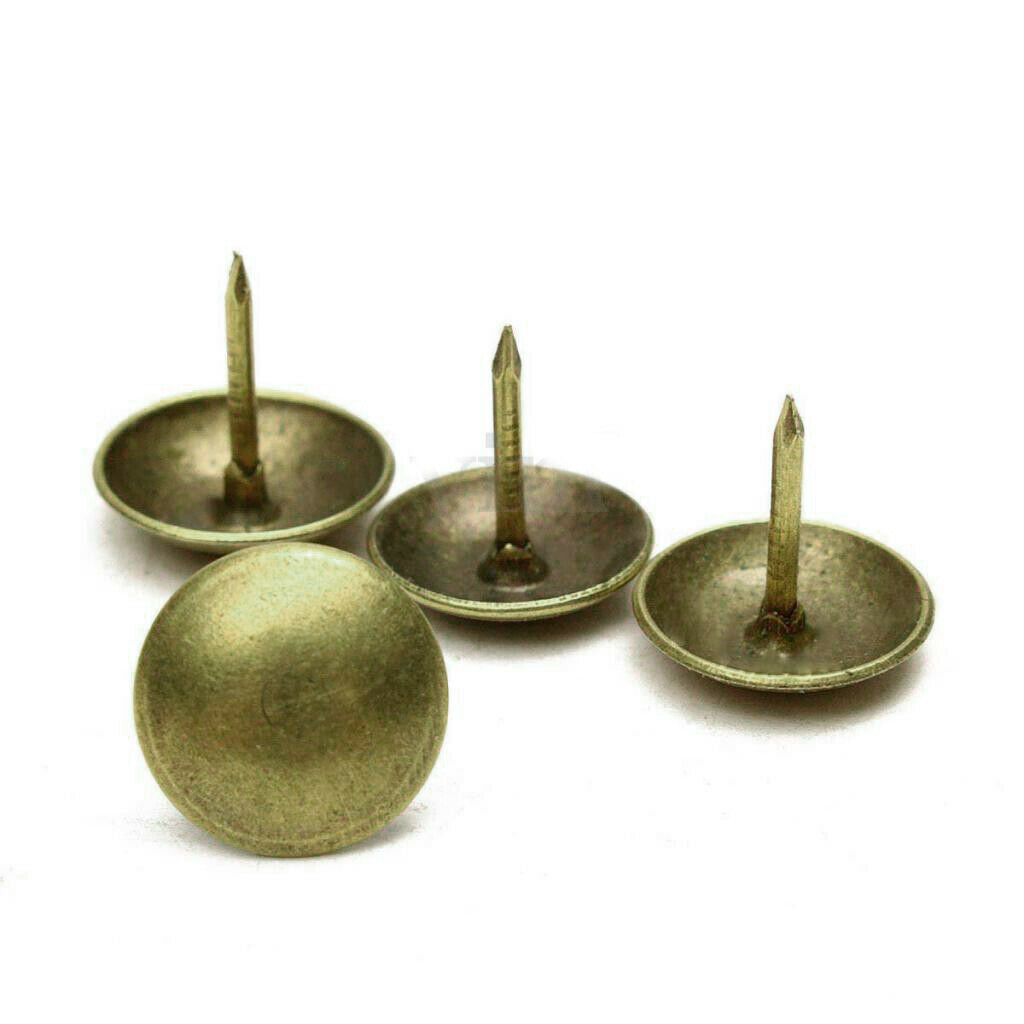 100 x BRONZE UPHOLSTERY NAIL PIN-20mm WIDE HEAD-25mm LENGTH-STUD/ TACKS PINS