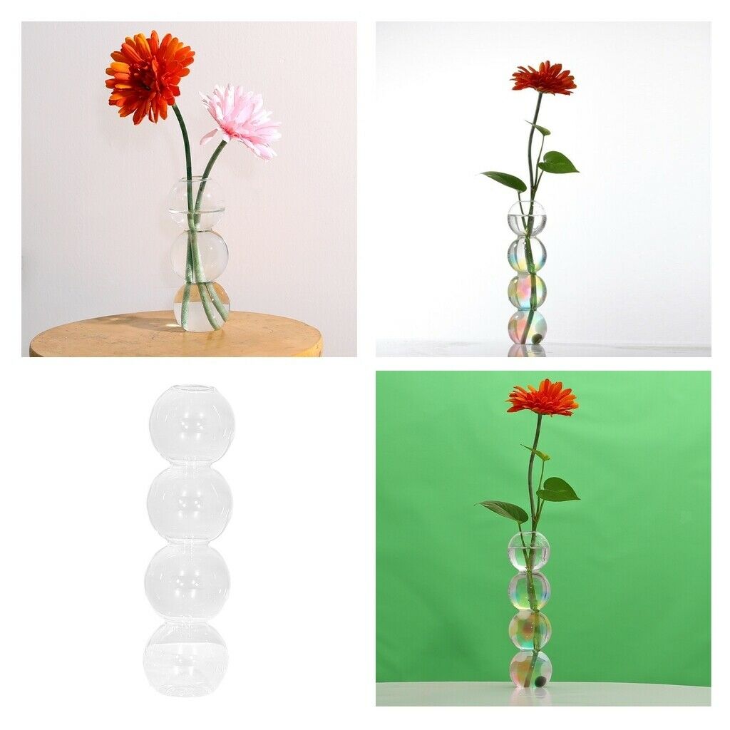 2Pcs Glass Flower Vase Hydroponics Grass Plant Planter Decorative Ornaments