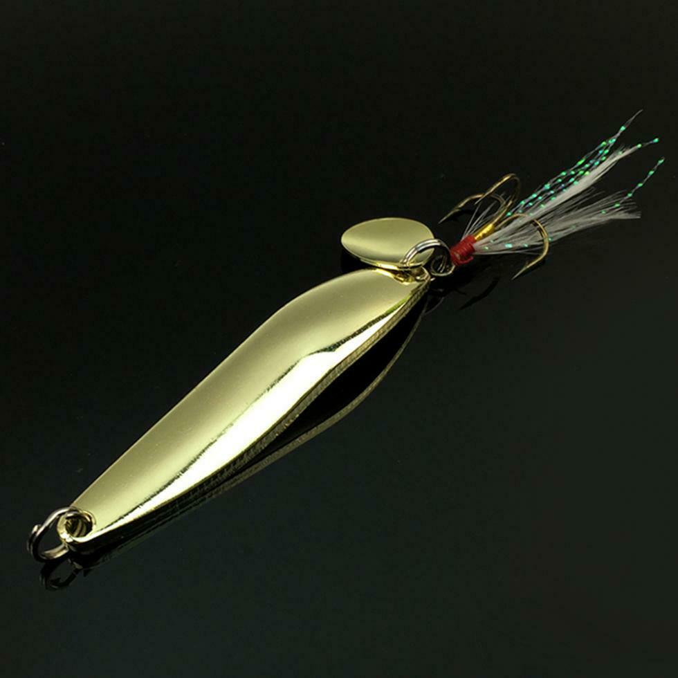 4pcs Artificial Metal Fishing Lure Paillette Sequins Spoon Hard Bait Treble Hook