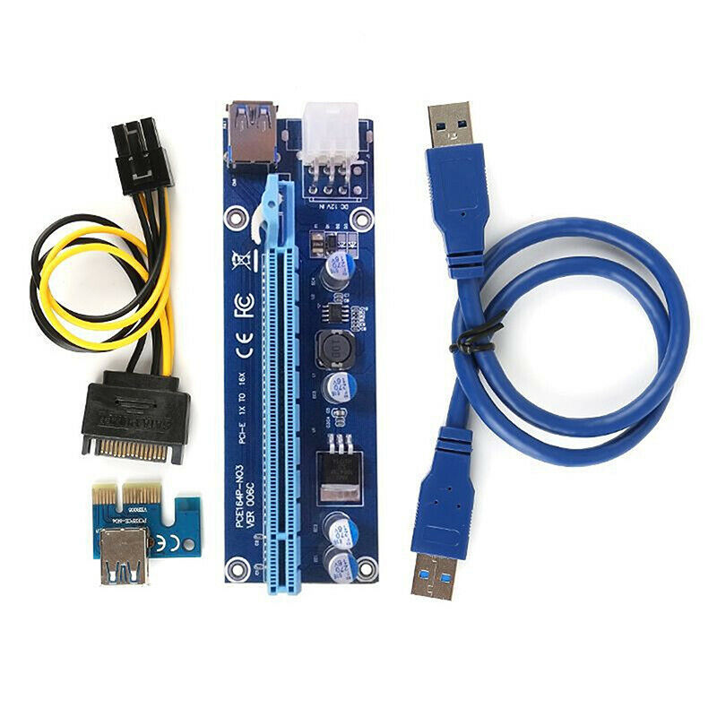 6pin PCI-E Riser Card 60CM USB 3.0 Cable PCI Extender PCIe AdapterBDAU
