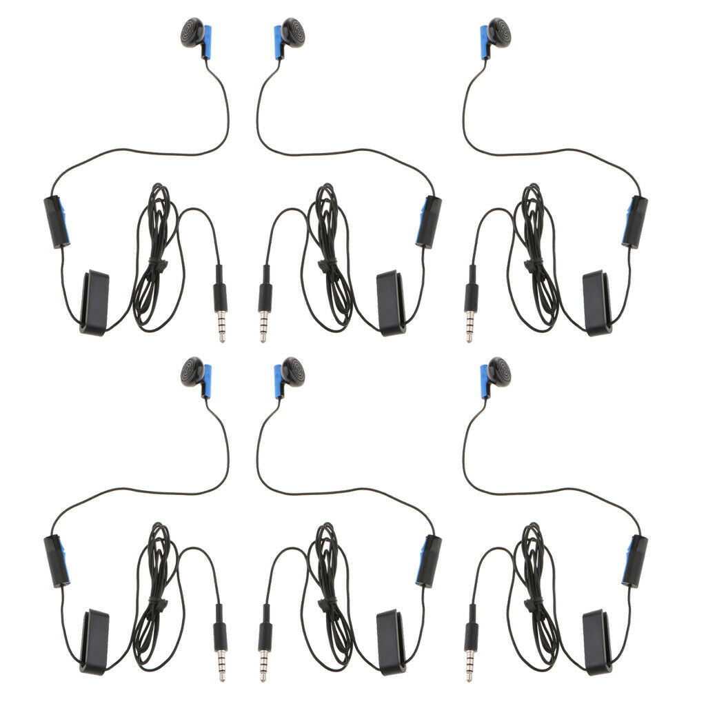6 Pieces Single Earphone with Microphone 1.2m Earbud for Sony PS4 Controller