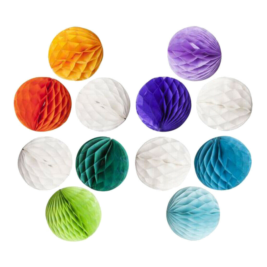 8" Paper Honeycomb Ball Lanterns Garland Wedding Table Party Decor Rose red