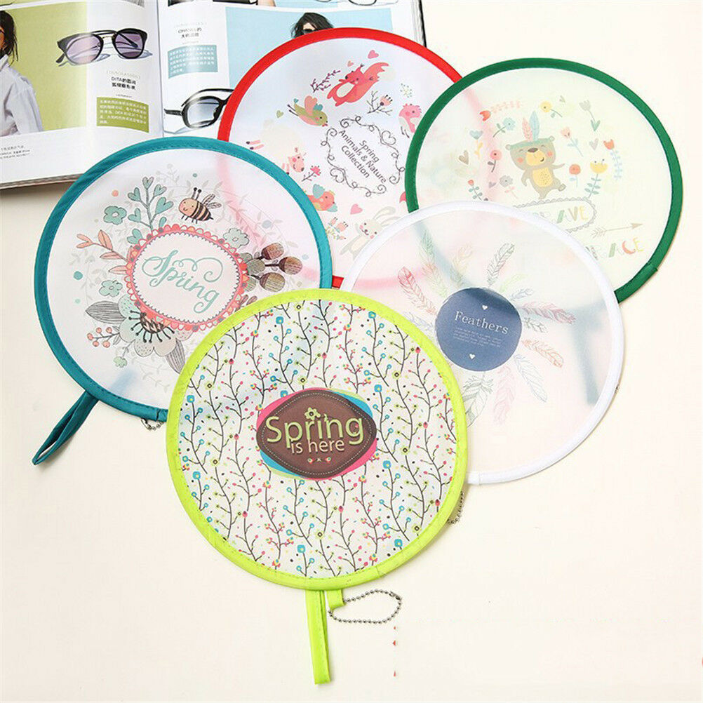1pc Portable Round Japanese Style Folding Fans Hand Fan for Wedding Par.l8