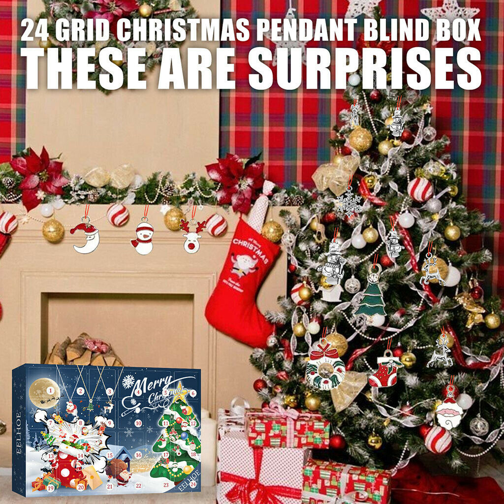 Advent Calendar 24pcs Christmas Tree Hanging Ornaments Gift for Kids Adults