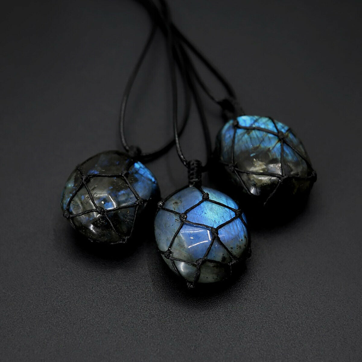 Dragon Heart Labradorite Necklace Natural Stone Women Pendant Stone Dragon Eye