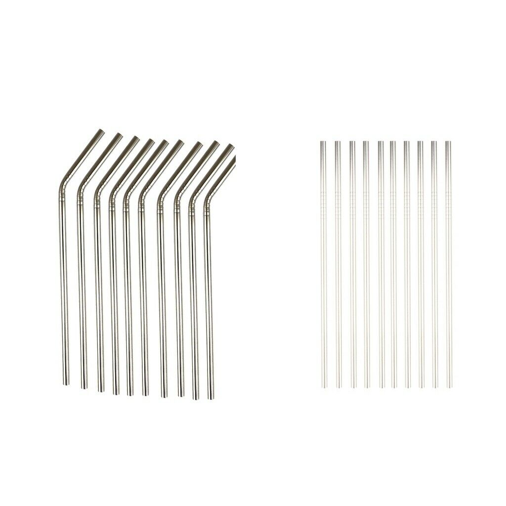 20 PCS Stainless Steel Straw Metal Straw for Straight And Angled 8.5 "Cups