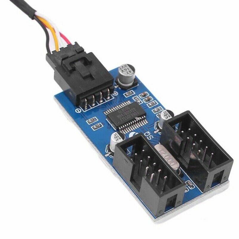 9Pin Motherboard Header To Dual 9-Pin Male Usb Extension Adapter Splitter CablG5