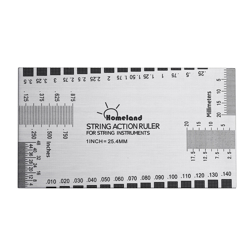 Electirc Guitar Stainless Steel CNC String Neck Ruler Measure Tool Kit