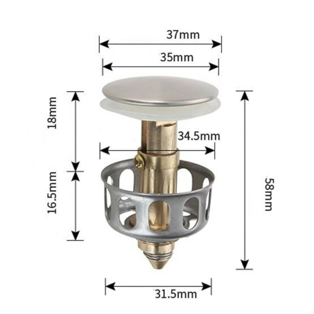 Universal Wash Basin Bounce Drain Filter Sink Drain Vanity Stopper Hair Catc SJ