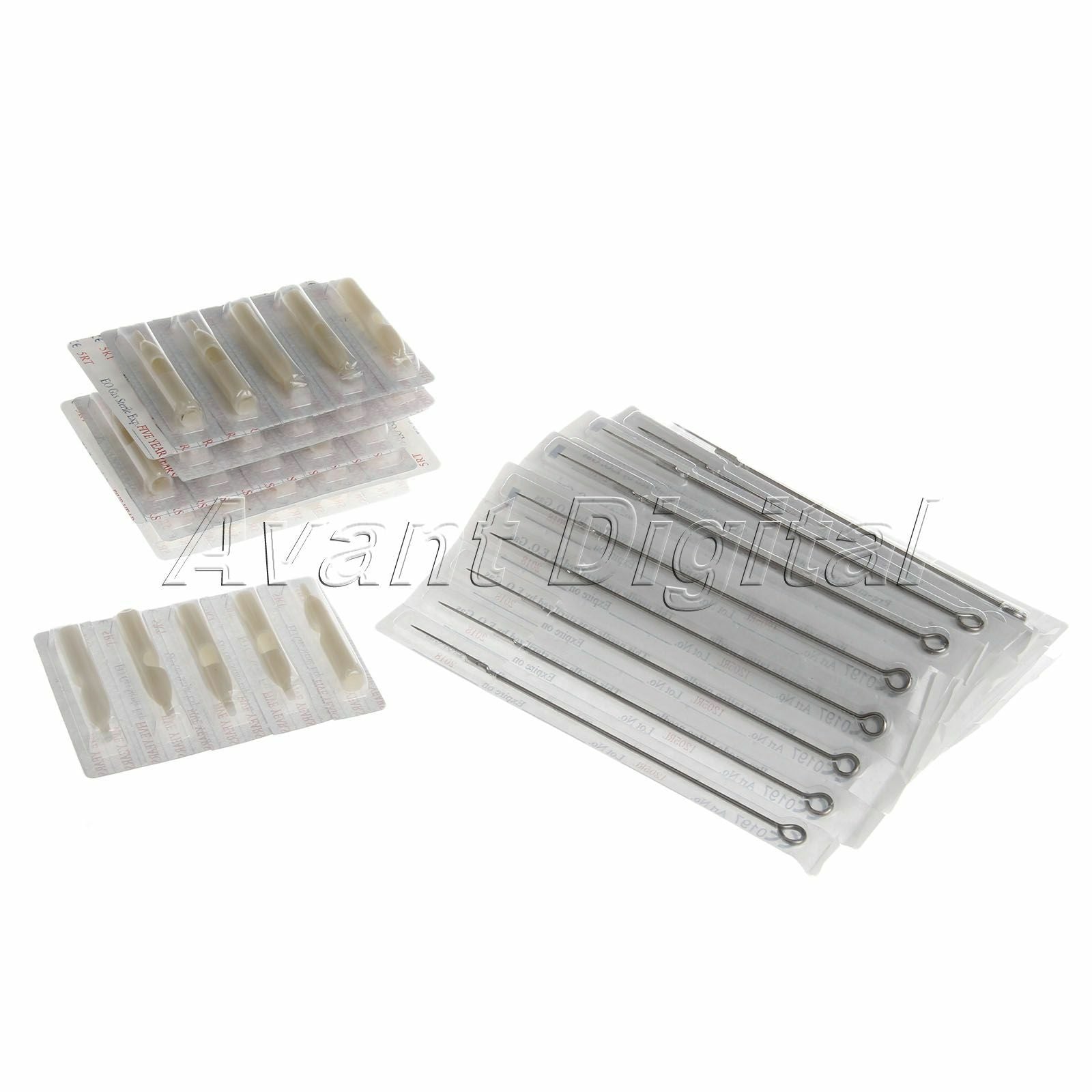 100pcs Mixed Assorted Sterile Tattoo Needles Round Liner  Plastic Tubes 5RL+5RT