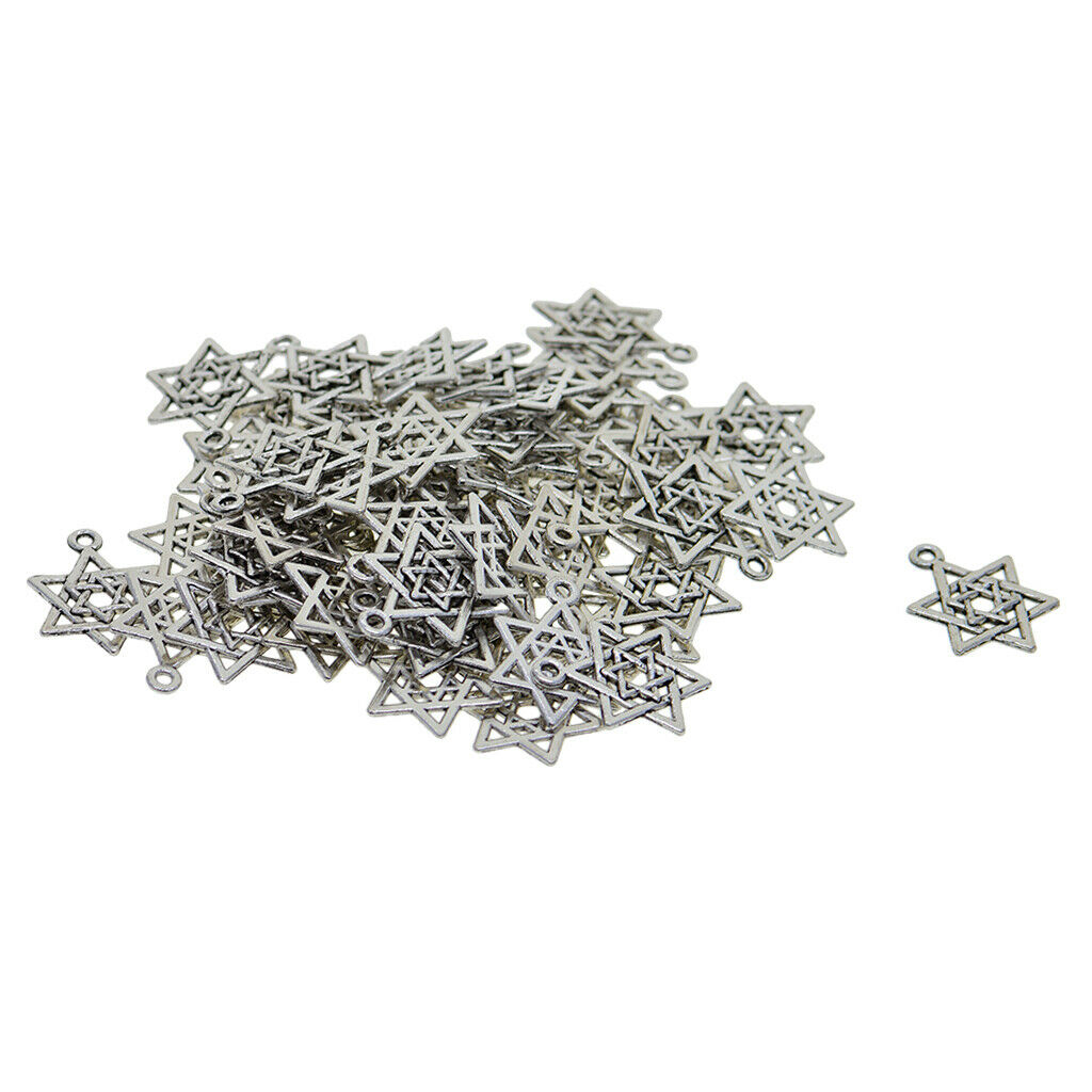 Pack of 50 Star of   Charms Pendant for Making Religious Objects Jewelry