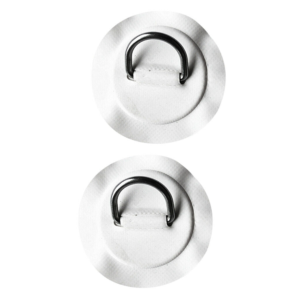 2pcs Stainless Steel D-ring Pad Patch For PVC Inflatable Boat Raft Surfboard