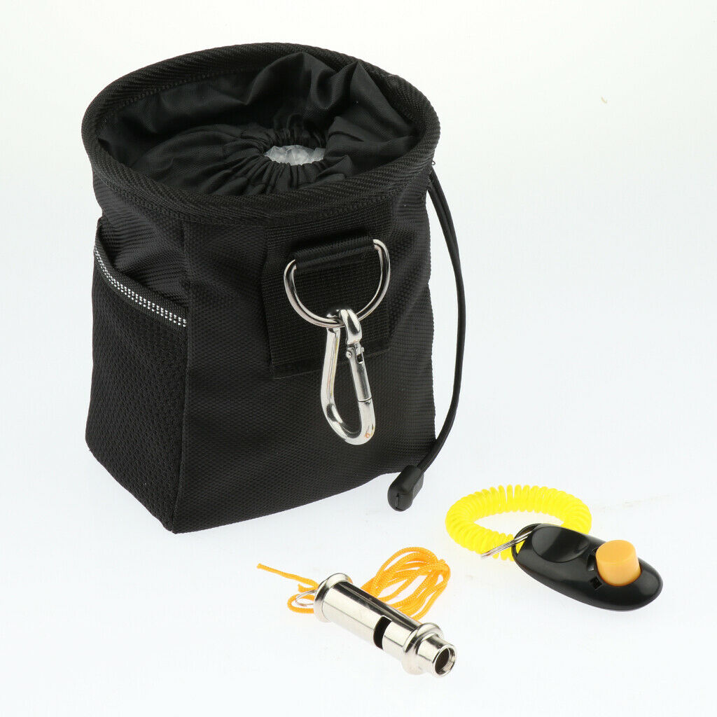 2pcs Dog Treat Pocket Pet Puppy Pooch Haversack Snack Pouch Black/Gray