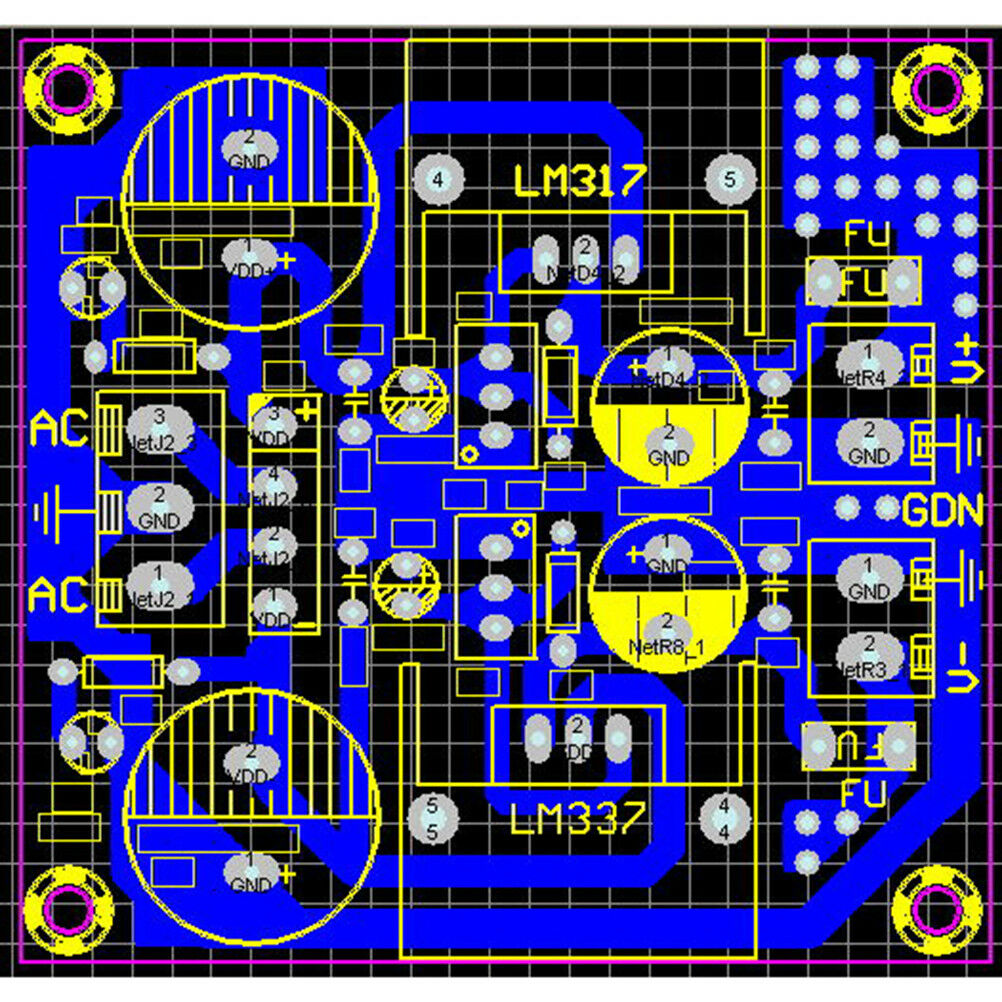 AC/DC 12V 24V LM317 LM337 Linear Voltage Regulator Adjustable Power Supply *DD