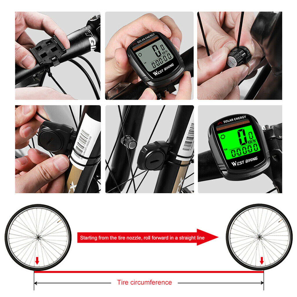 Bike Speedometer Waterproof Wireless Computer Cycling Odometer Backlight