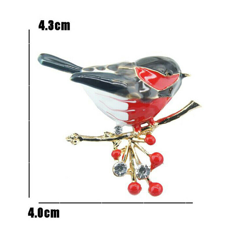 Red Bird Brooch Quality Enamel Ainmal Brooches New Year Designer Jewelry G LpDF
