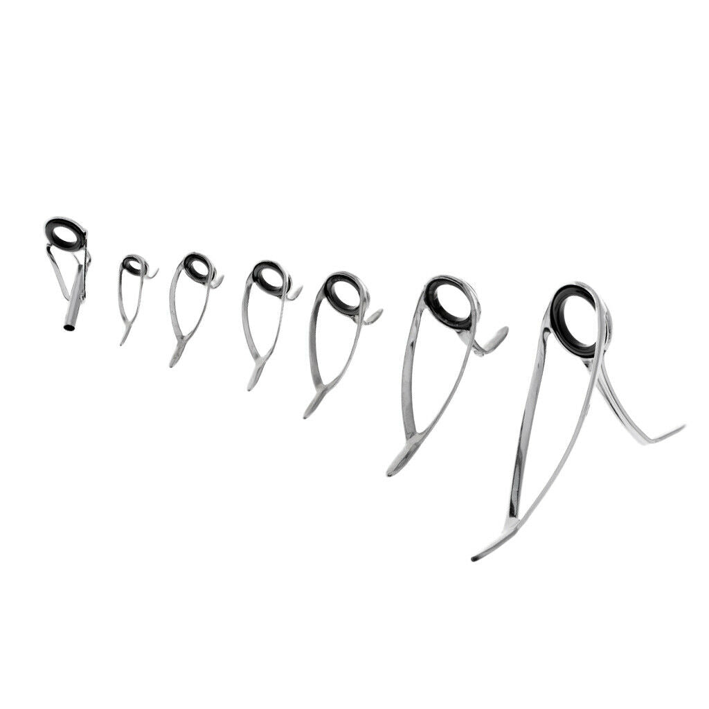 Lots 7 Fishing Rod Guides Replacement Rod Repair Kit Double Leg Guides