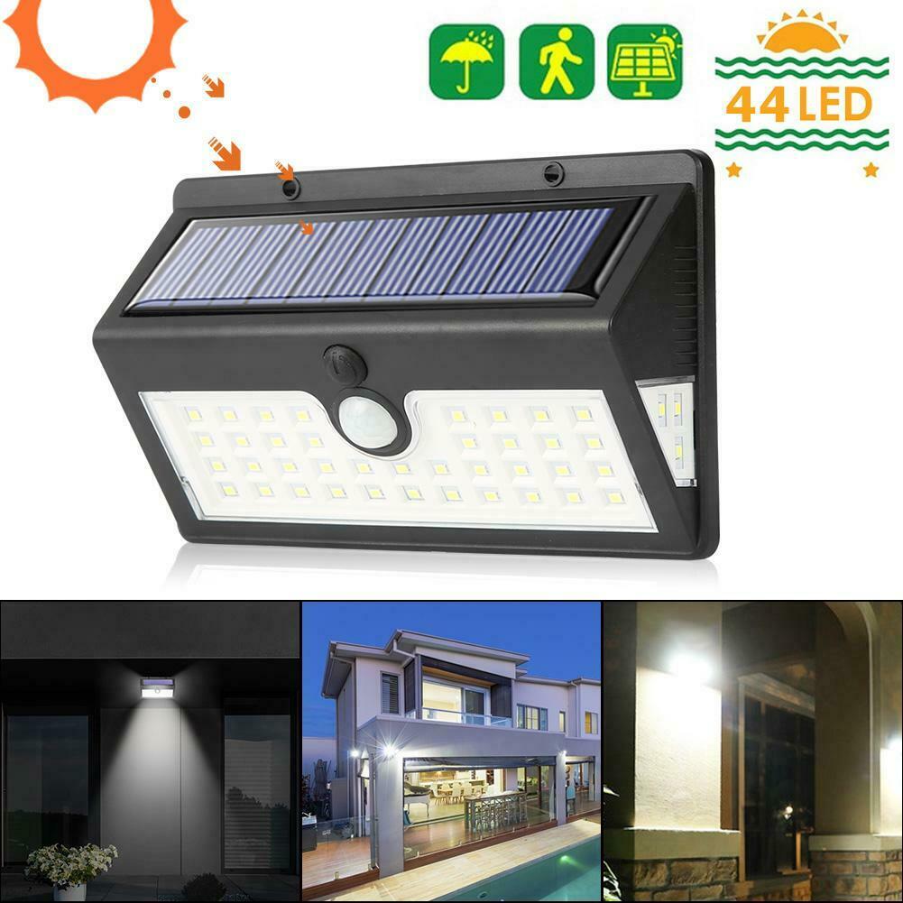 44LED Solar Light Motion Sensor Garden Outdoor Yard IP65 Security Wall Lamp @