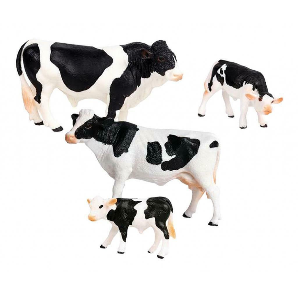Set of 4 Realistic Cow Sculpture Farm Garden Decoration