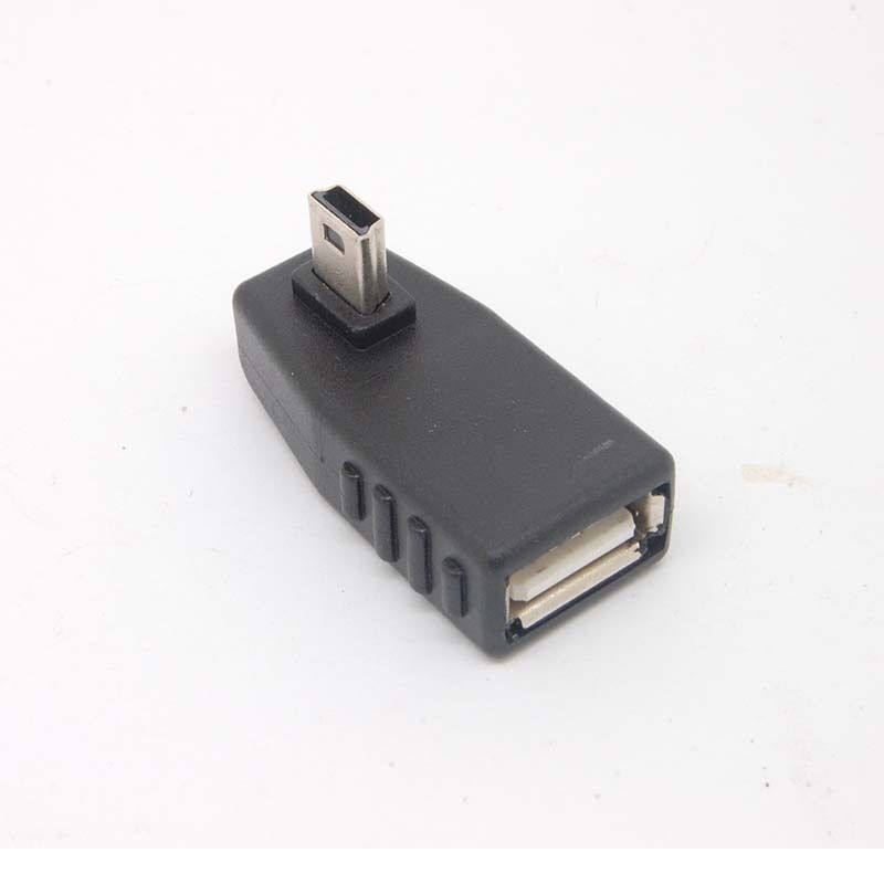 10pcs 90 Degree left  A Female to 5-pin B Male Mini USB OTG Host adapter USB2.0