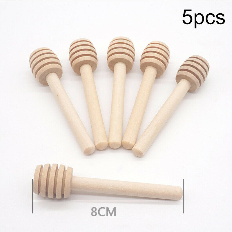 Mixing Stir Sticks 5Pcs 8cm Long Handle Wood Honey Bar Jar Home Tea Milk Coffee