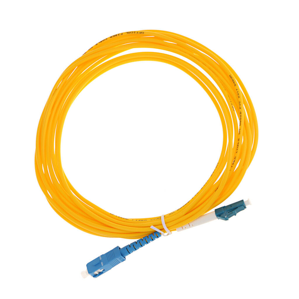 5m Singlemode Single Core Jumpers Fiber Patch Cable Line SC to LC Yellow