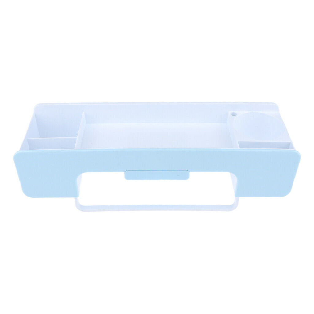 Stylish Multi Grooves & Moveable Hooks Design Bathroom Drain Rack Mint Blue