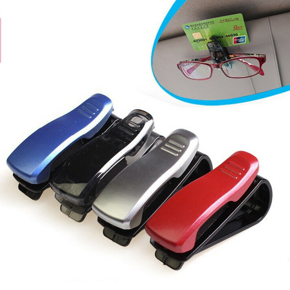 Red Car Sun Visor Clip Holder For Reading Glasses Sunglasses Eyeglass Card KBDA