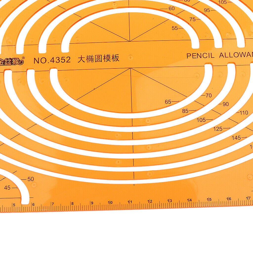 Large Isometric Ellipses Template Projection Drafting Design Stencil Rulers