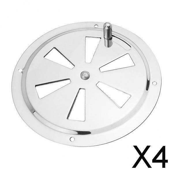4X Universal ventilation grille, stainless steel, round Φ 128 mm ventilation