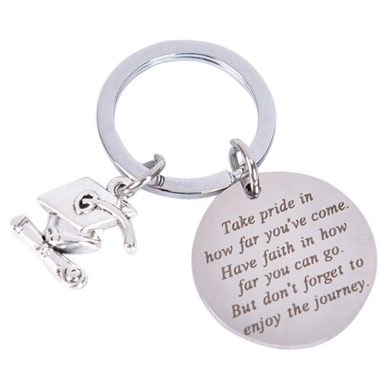 Graduation Keychain Take Pride in Keyring Stainless Steel  Graduates Gift.l8