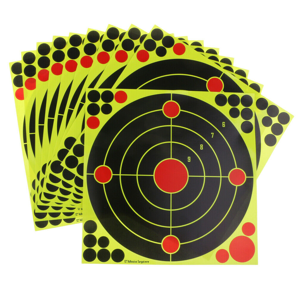 10pcs 12'' Splatter Self Adhesive Reflective Target Paper Shooting Stickers