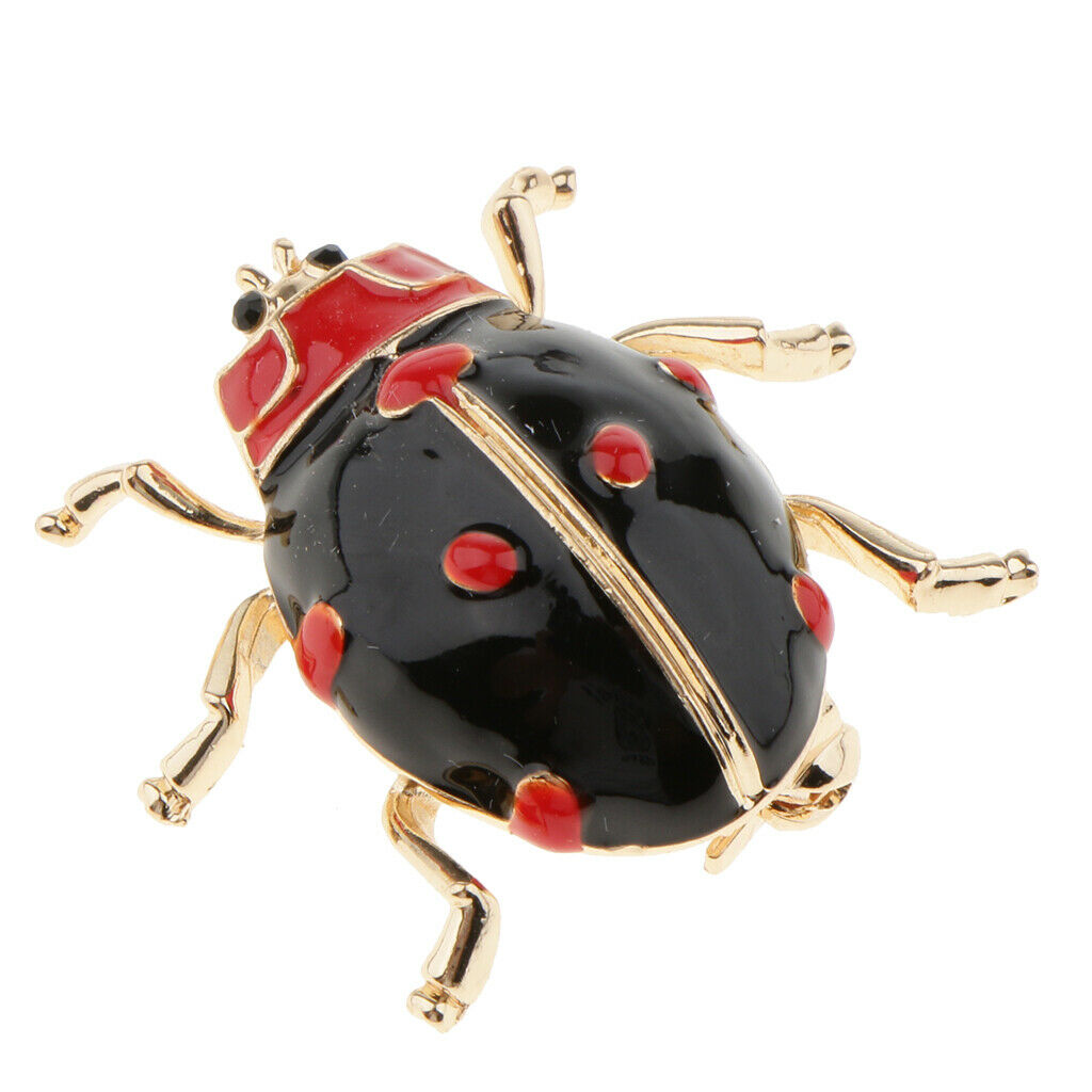 2pcs Insects Ladybug Coccinella Enamel Lapel Collar Costume Pin Brooch