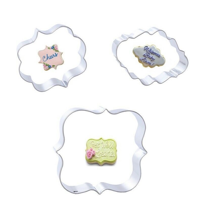 3PCS/set Stainless Steel Frame Biscuit Cookie Cutter Fondant Cake Mold Mould