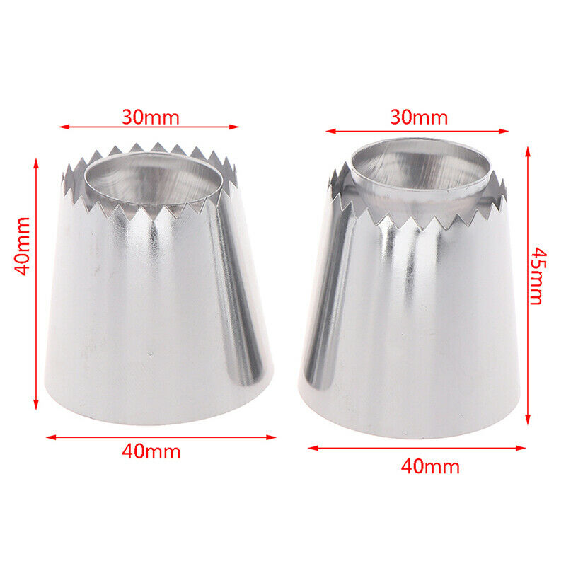 2Pcs Russian Pastry Tip Icing Piping Nozzles Large Nozzles Cupcake Baking.l8
