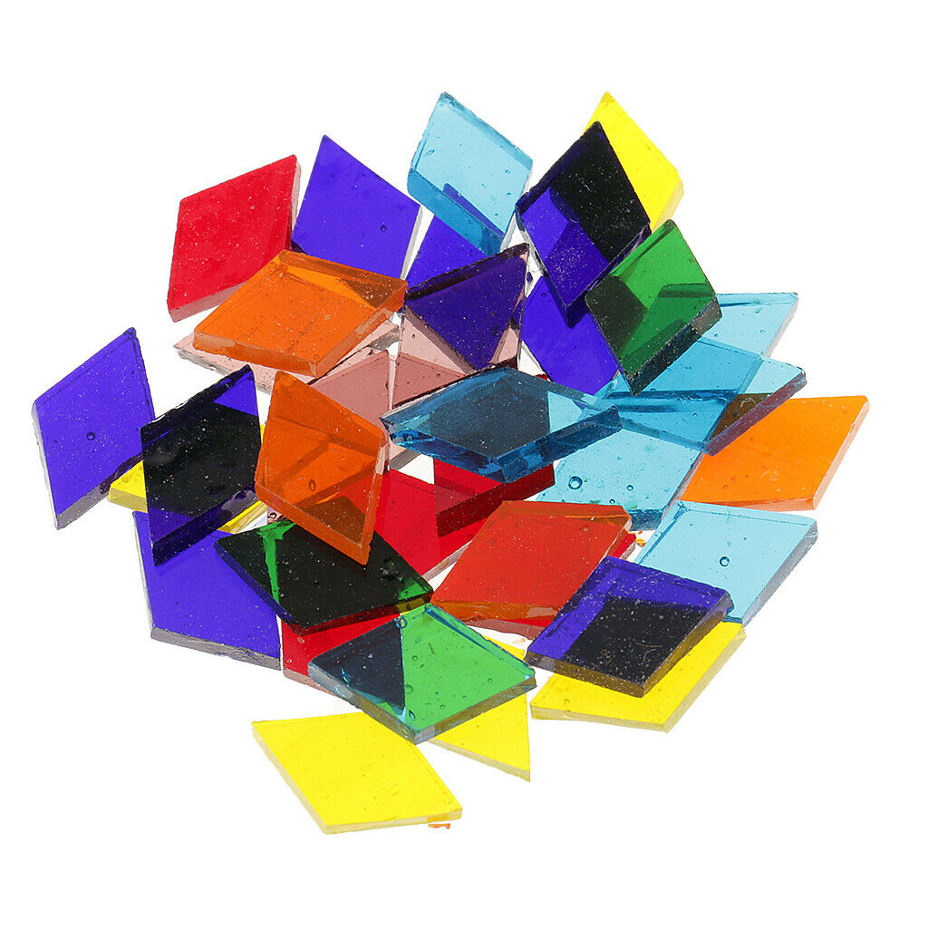 160g Puzzle Mosaic Glass Tiles Square Mosaic Artwork Home Ornaments 11mm